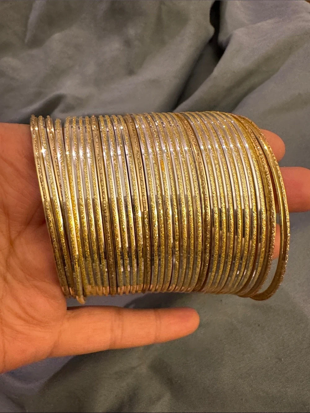 Designers Originals Gold Tone Glitter Bangle Stack